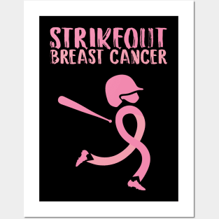 Baseball Strike out Breast Cancer Posters and Art